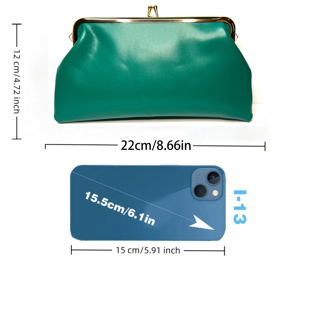 sheepskin kiss lock purse clutch
