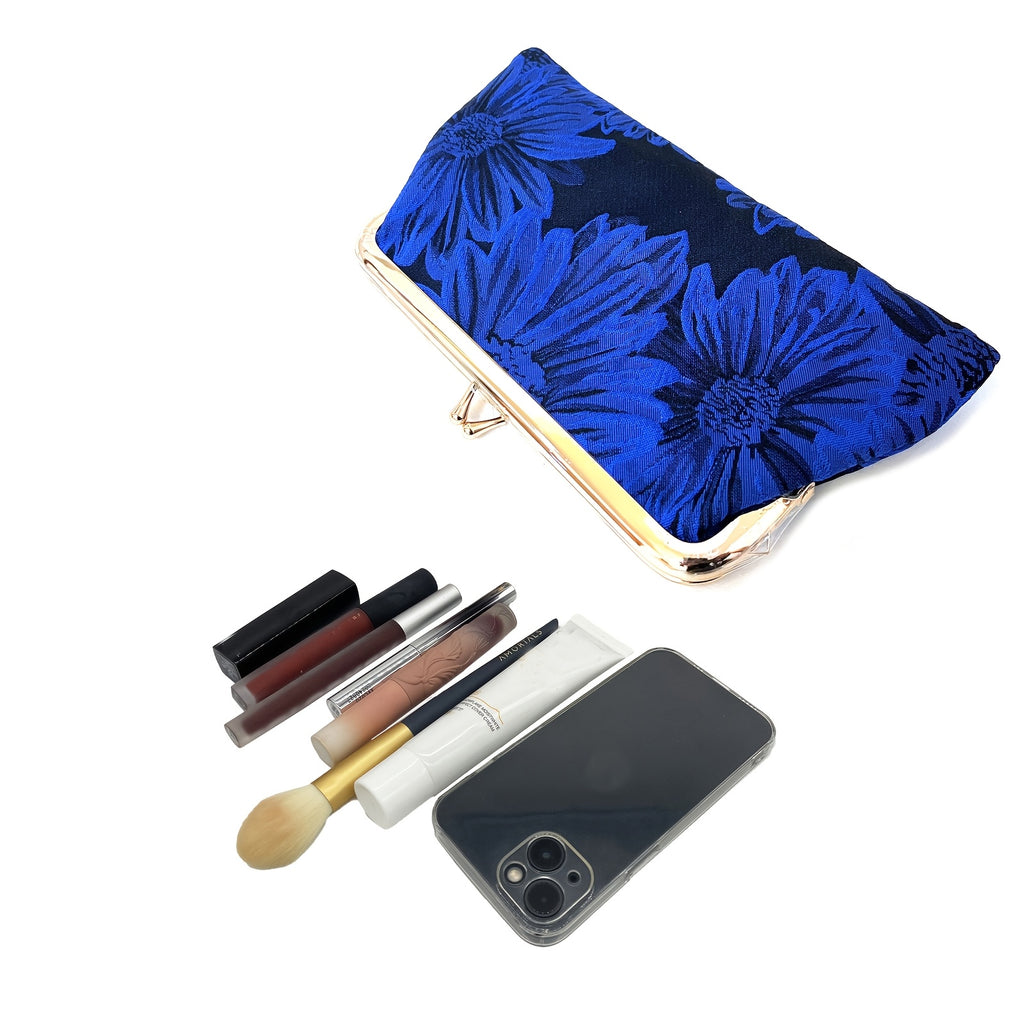 silk like figured cloth evening cluth purse bag