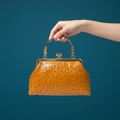 Gift redemption-cowhide ostrich print small crossbody bag handbag
