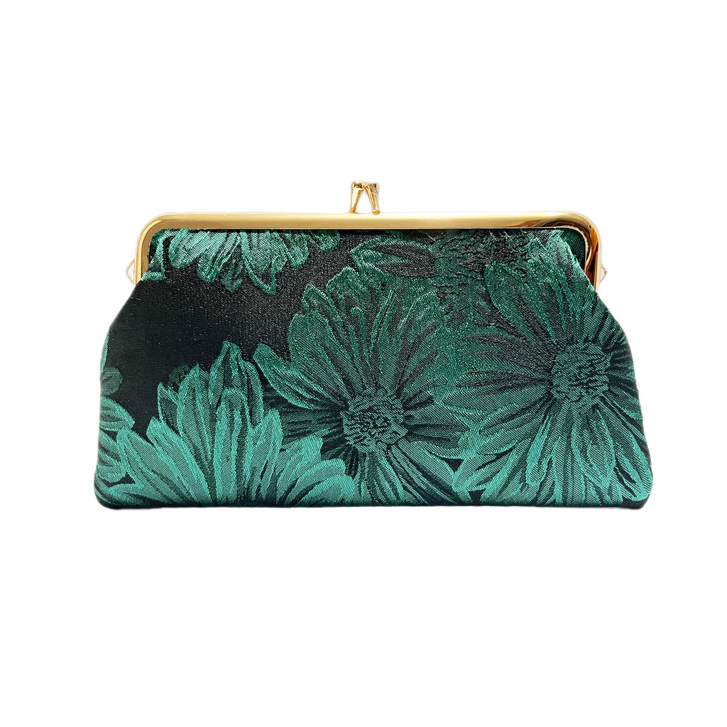 silk like figured cloth evening cluth purse bag