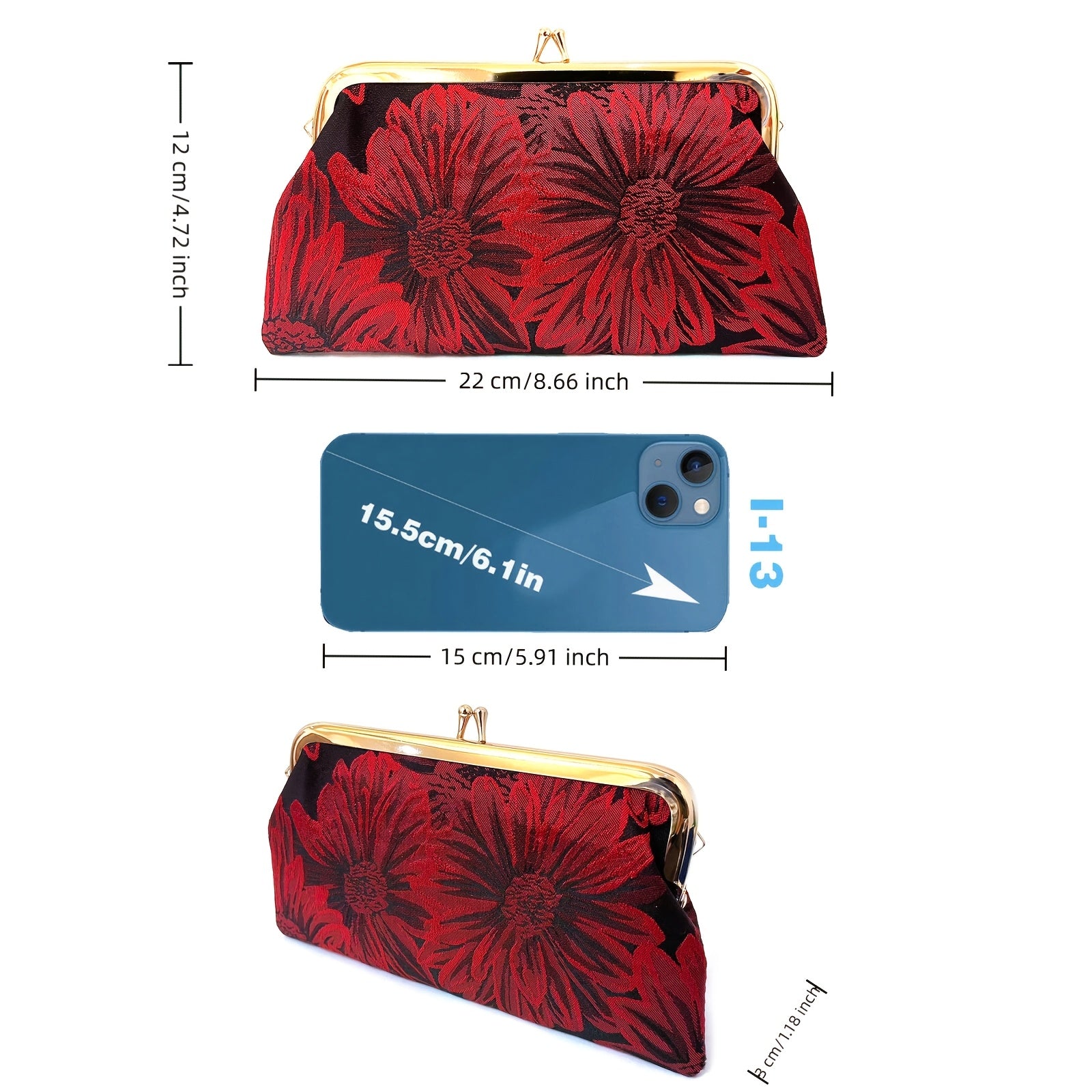 silk like figured cloth evening cluth purse bag
