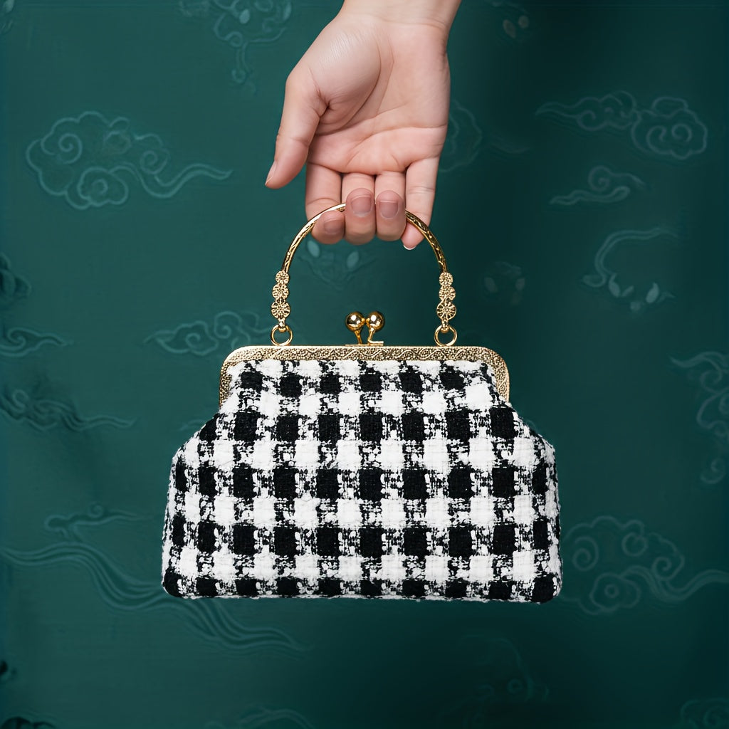 women's Blanc blanc plaid evening handbag