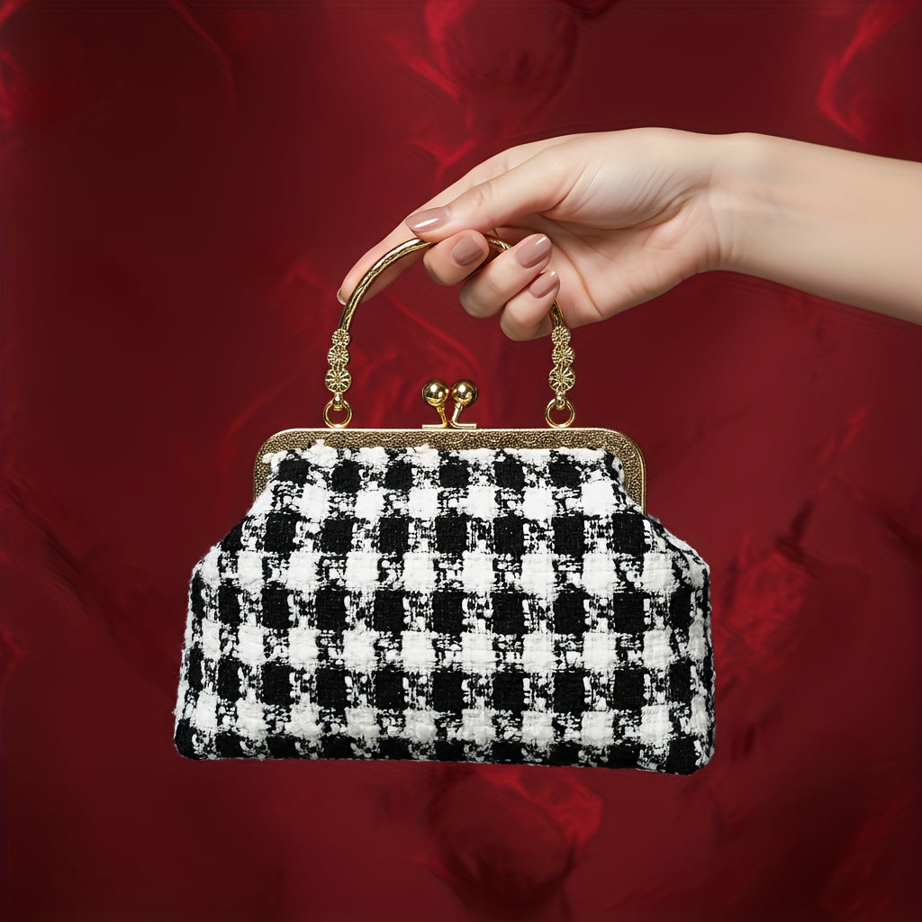 women's Blanc blanc plaid evening handbag