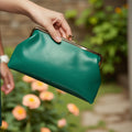 sheepskin kiss lock purse clutch