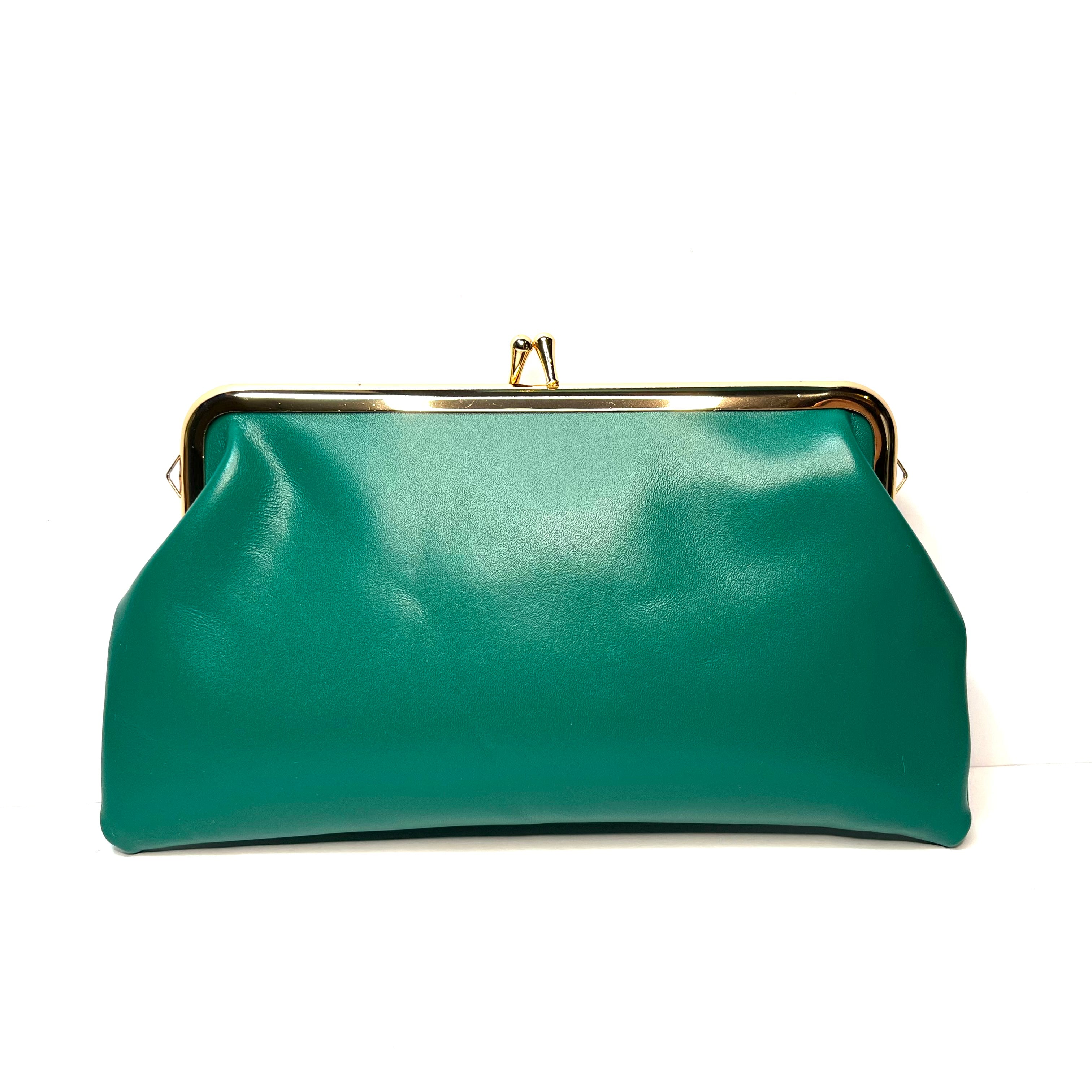 sheepskin kiss lock purse clutch