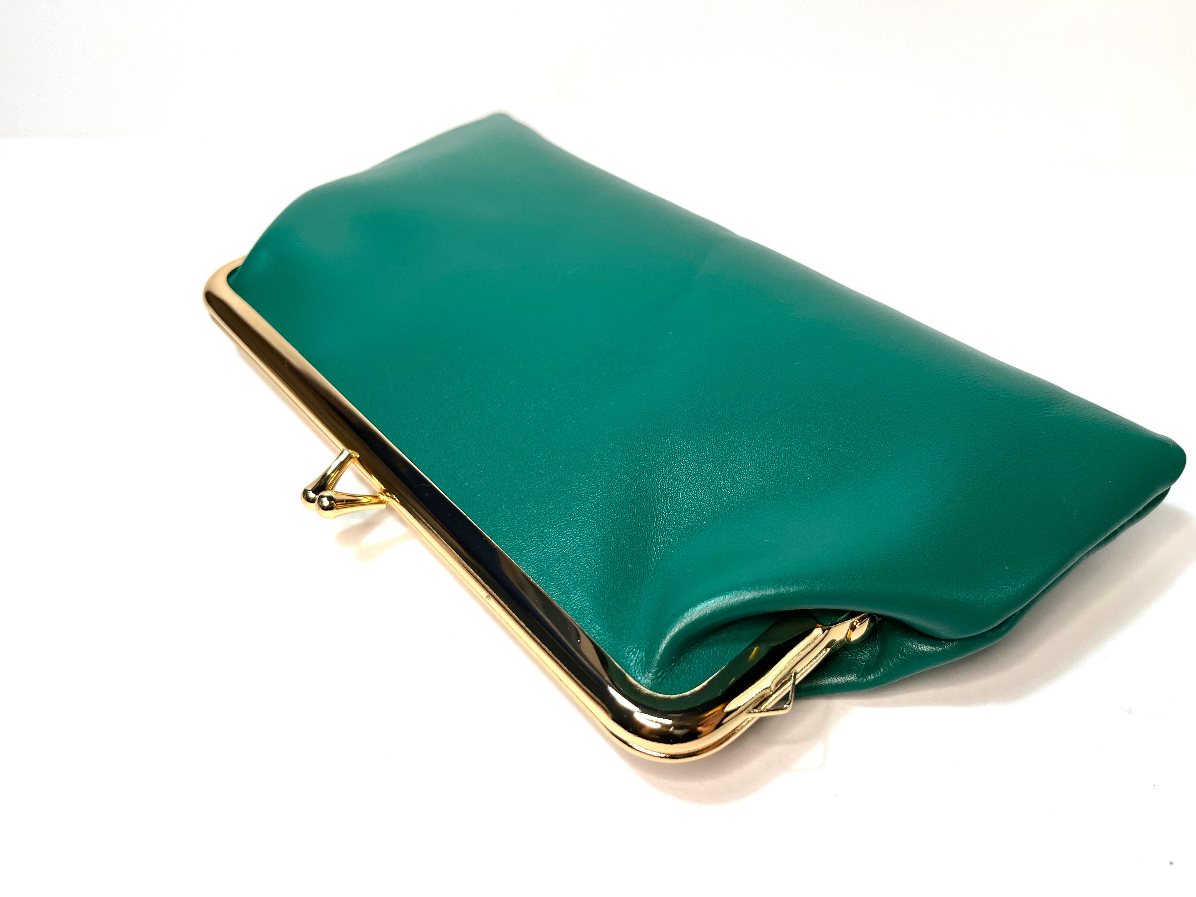 sheepskin kiss lock purse clutch