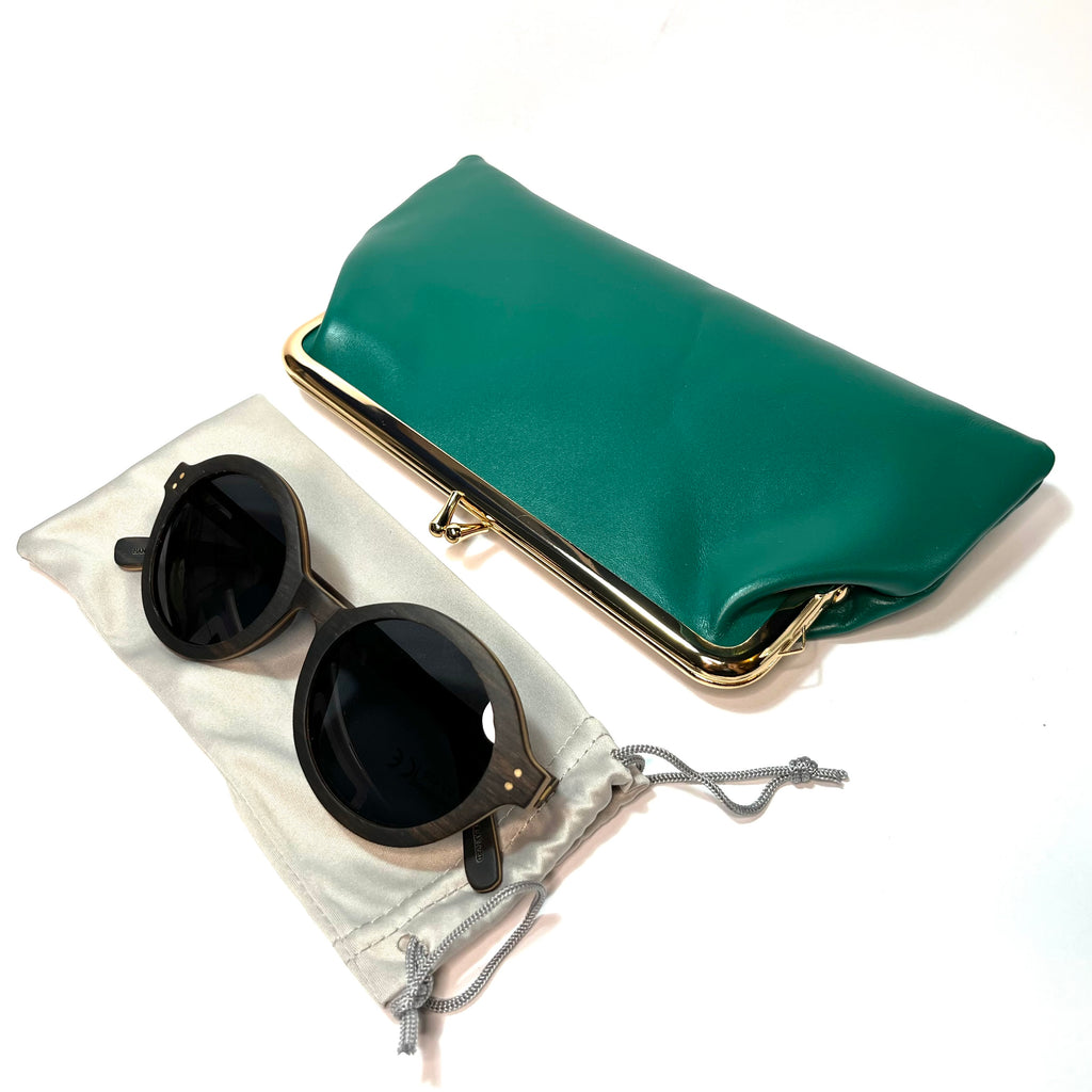 sheepskin kiss lock purse clutch