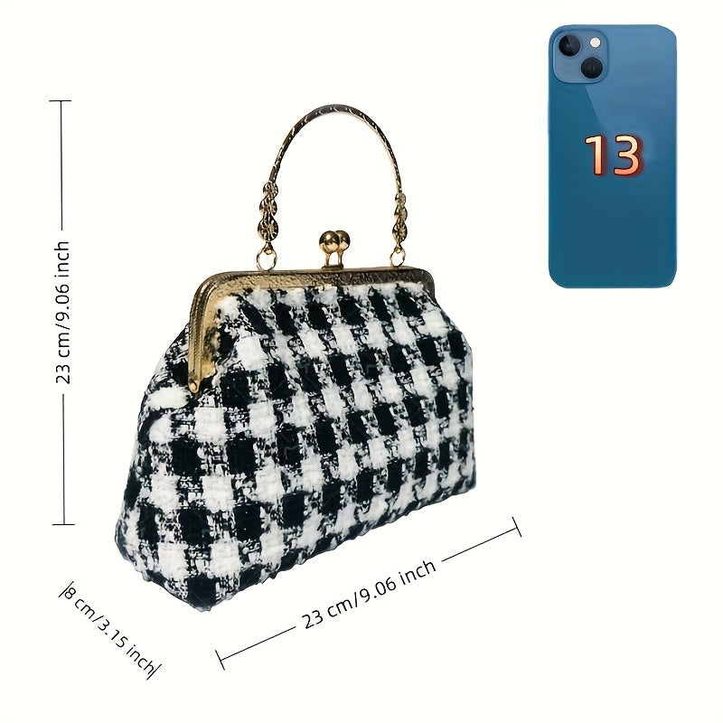 women's Blanc blanc plaid evening handbag