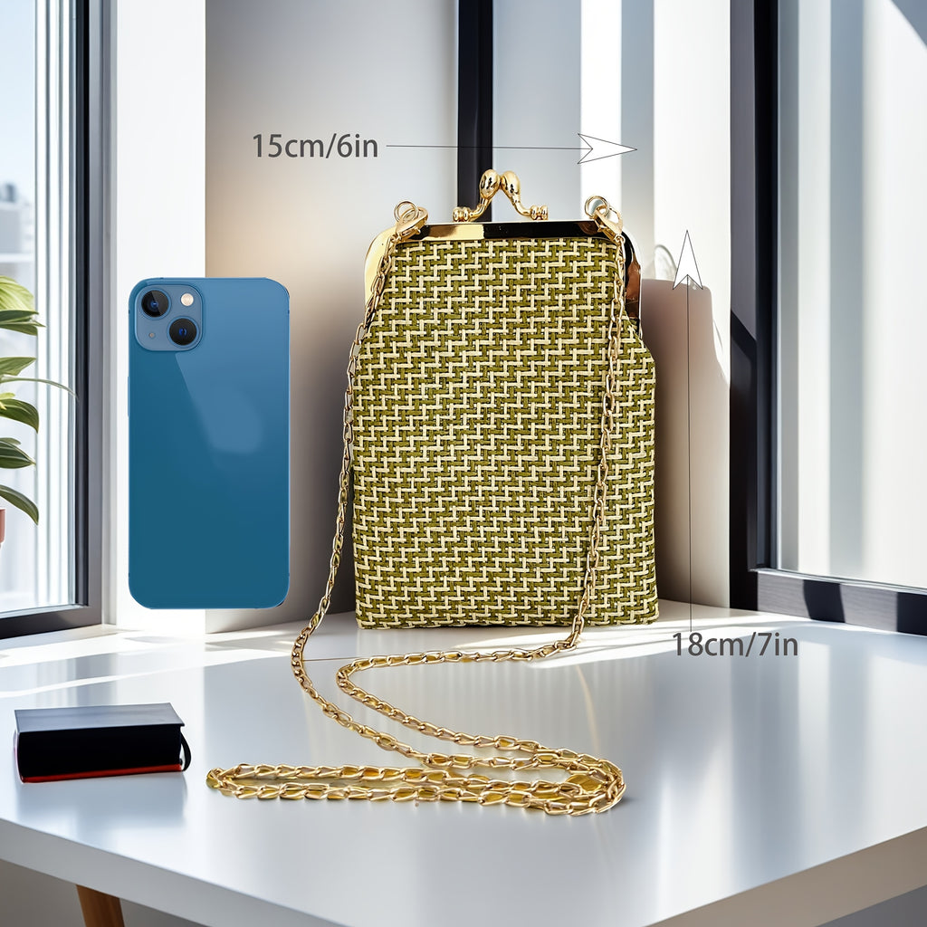 vine  kiss lock phone bag
