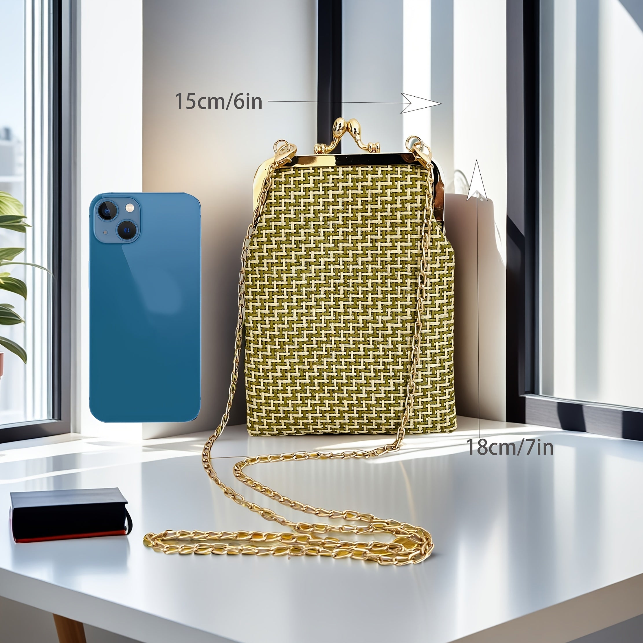 vine  kiss lock phone bag