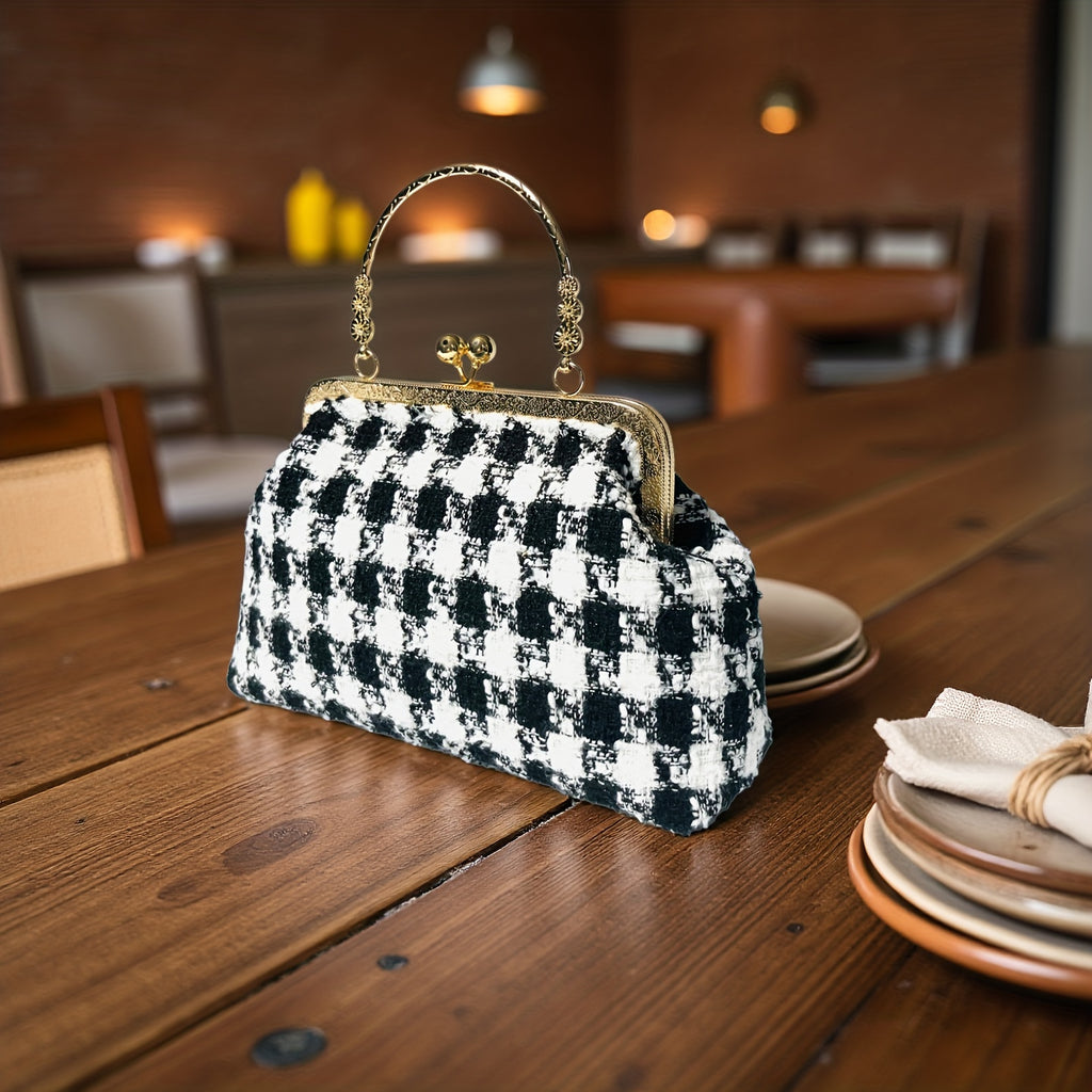 women's Blanc blanc plaid evening handbag