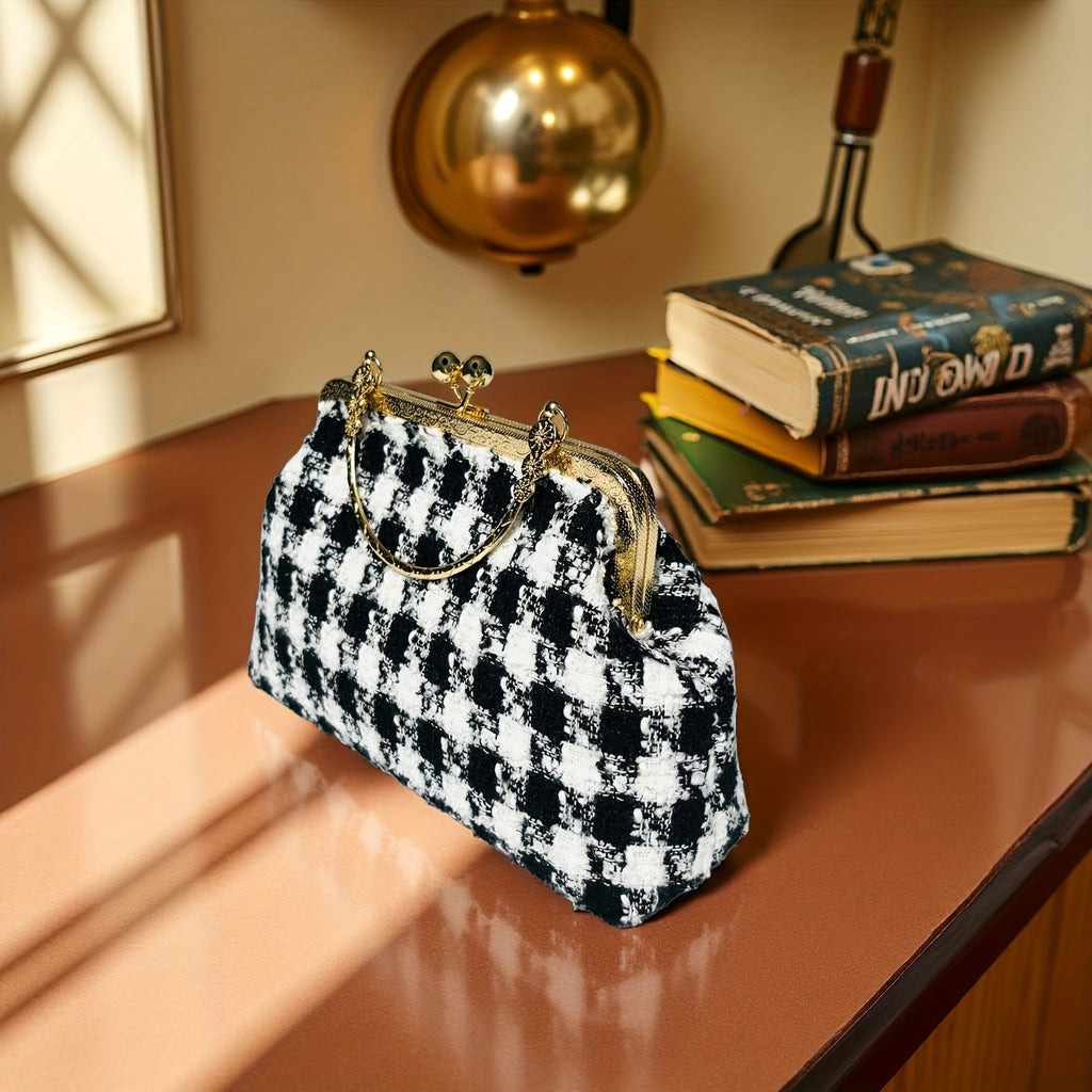 women's Blanc blanc plaid evening handbag