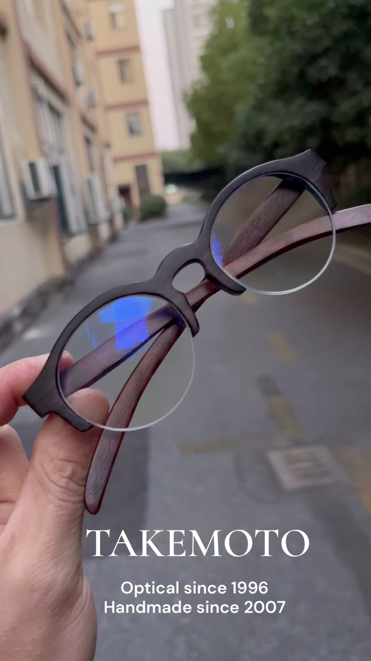 ebony THANKS semi-rimless